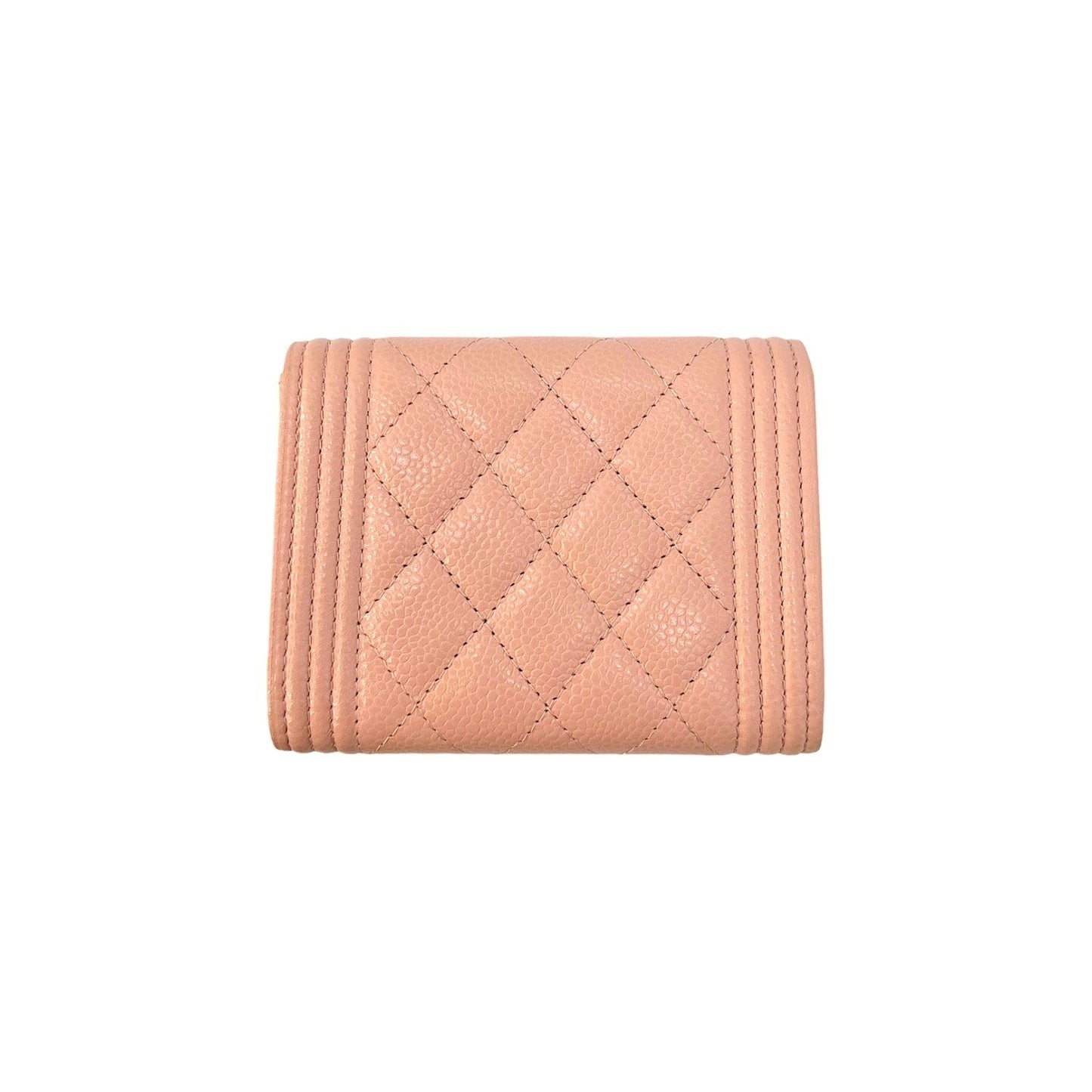 Luxury Chanel Boy Trifold Flap Compact Wallet