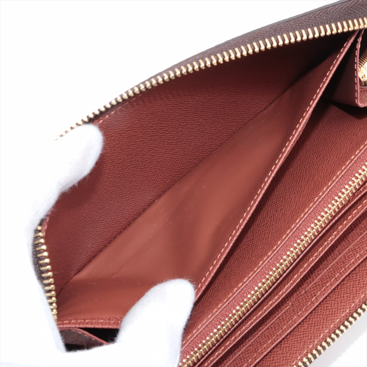 Louis Vuitton Monogram  Wallet M42616 Brown Round Zip Wallet