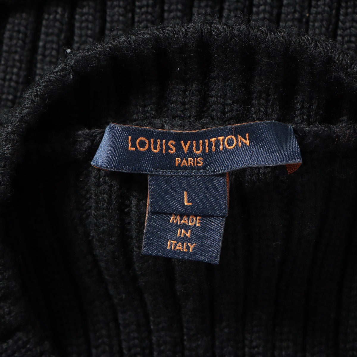 Louis Vuitton 18AW Wool s One Earrings L  Black RW182W Nonerth Sleeve Sealed