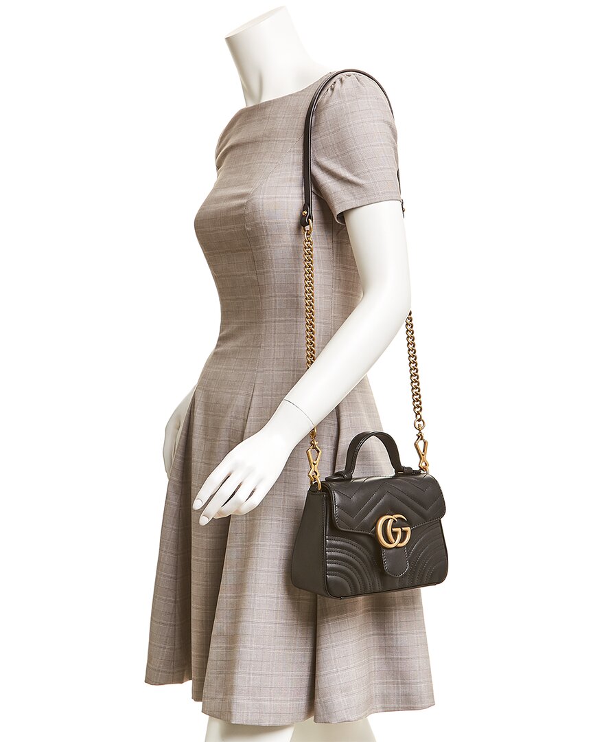 Luxury Gucci Trending 2025 GG Marmont Mini Matelasse Leather Top Handle Shoulder Bag