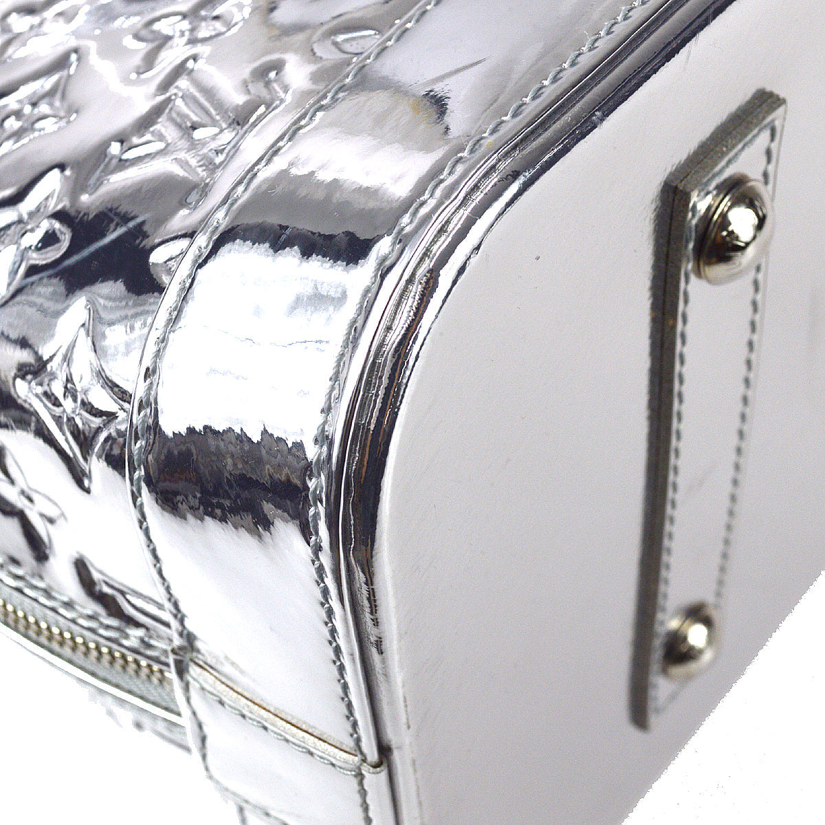 Louis Vuitton 2008 Alma MM Handbag Monogram Miroir Silver M93623