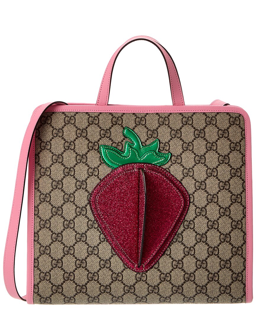 Gucci Strawberry GG Supreme Canvas & Leather Tote