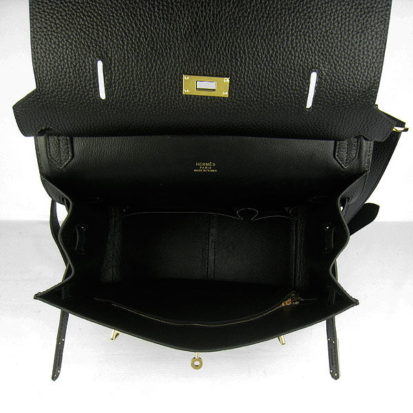 Luxury Hermes Leather Shoulder bag H6508 black golden