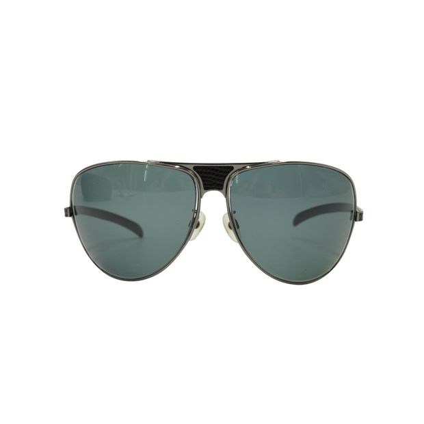 Luxury Chanel Dark Grey Textured Sunglasses