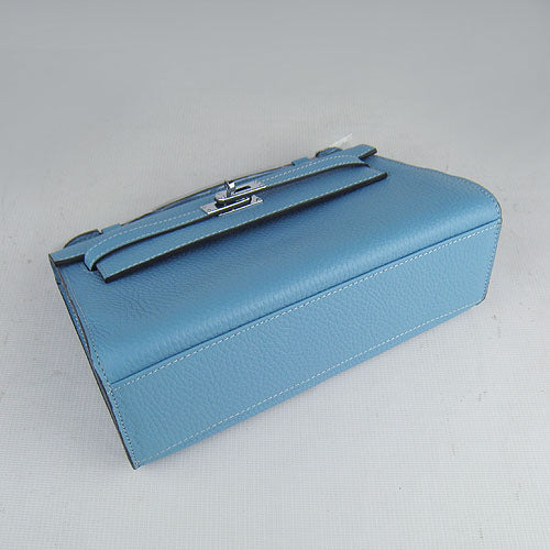 Luxury Hermes Kelly 22cm Handbag H008 Light Blue