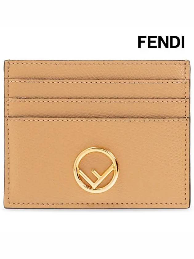Luxury Fendi Signature Logo Card Wallet Beige