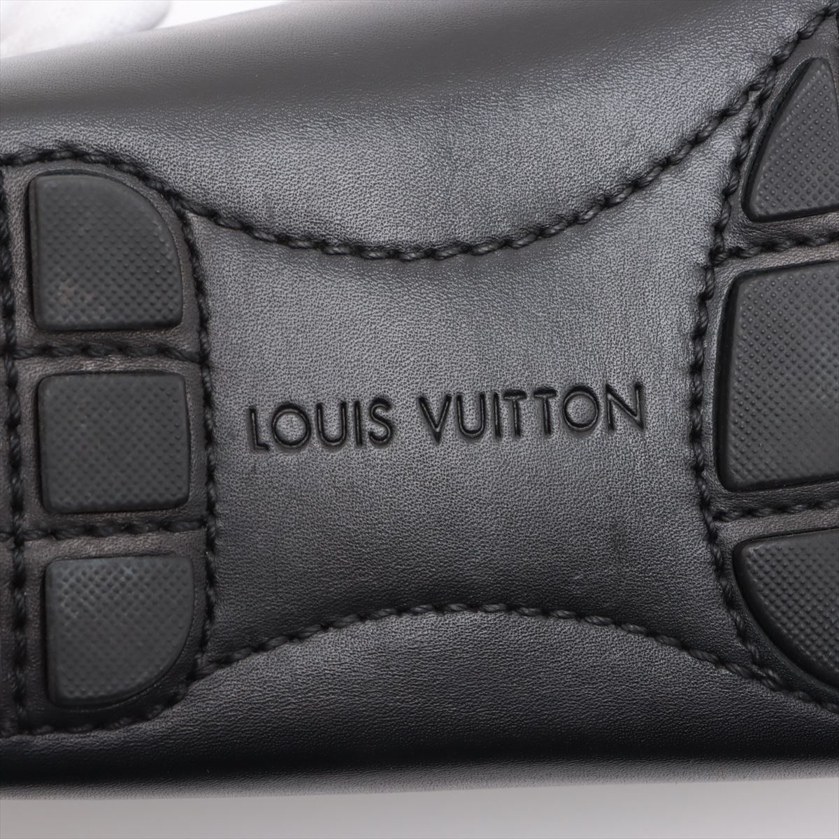 Louis Vuitton Monte Carlo 10 Years Leather Driving Shoes 7 1/2 Men Black FA0160 LV Logo