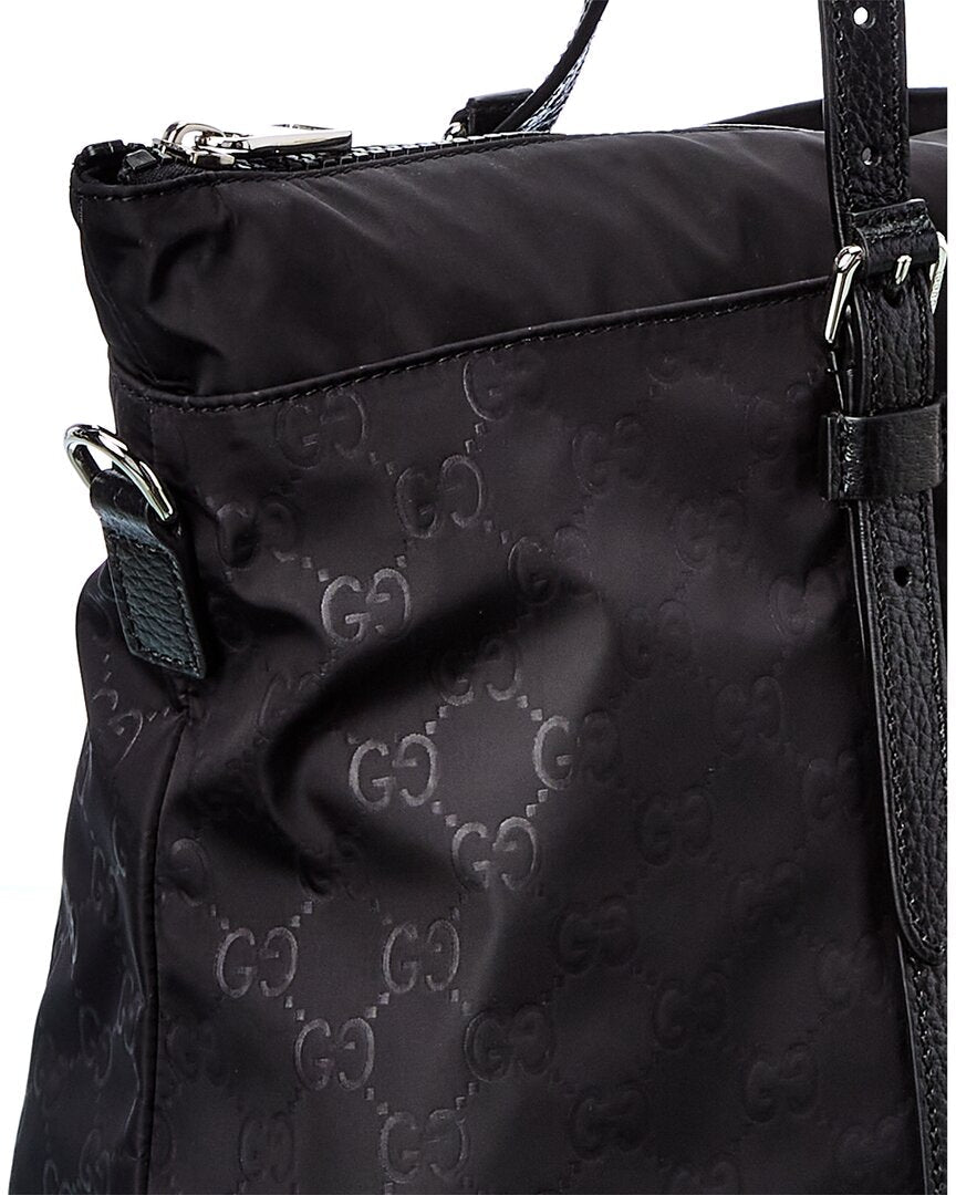 Gucci GG Nylon & Leather Tote