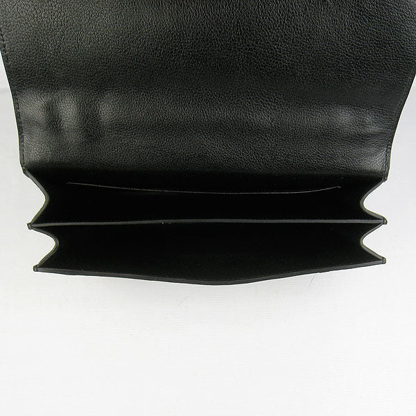 Luxury Hermes Calf Leather Message Bag H020 Black Silver