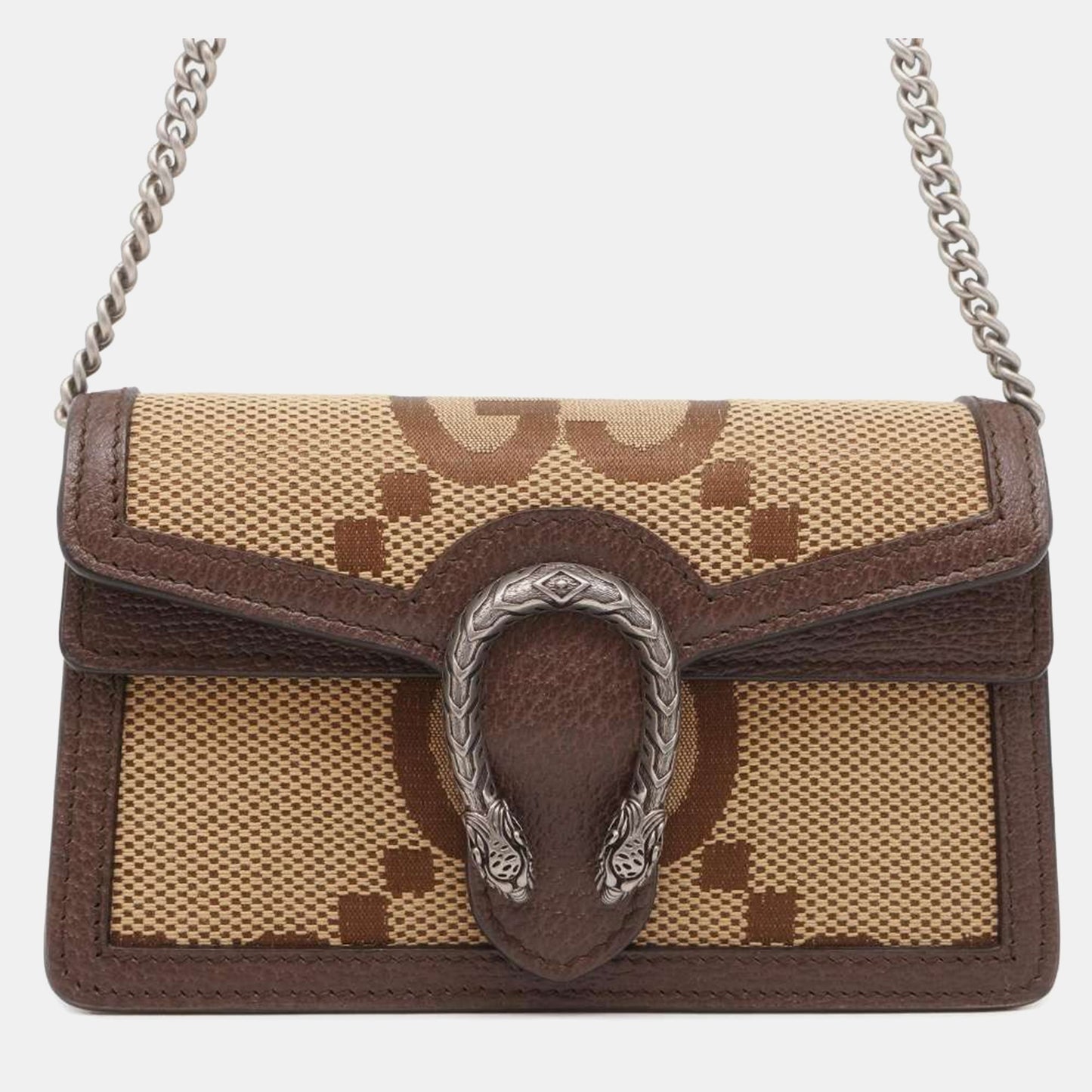 Luxury Gucci Trending 2025 Beige/Brown Canvas and Leather Jumbo GG Dionysus Shoulder Bag