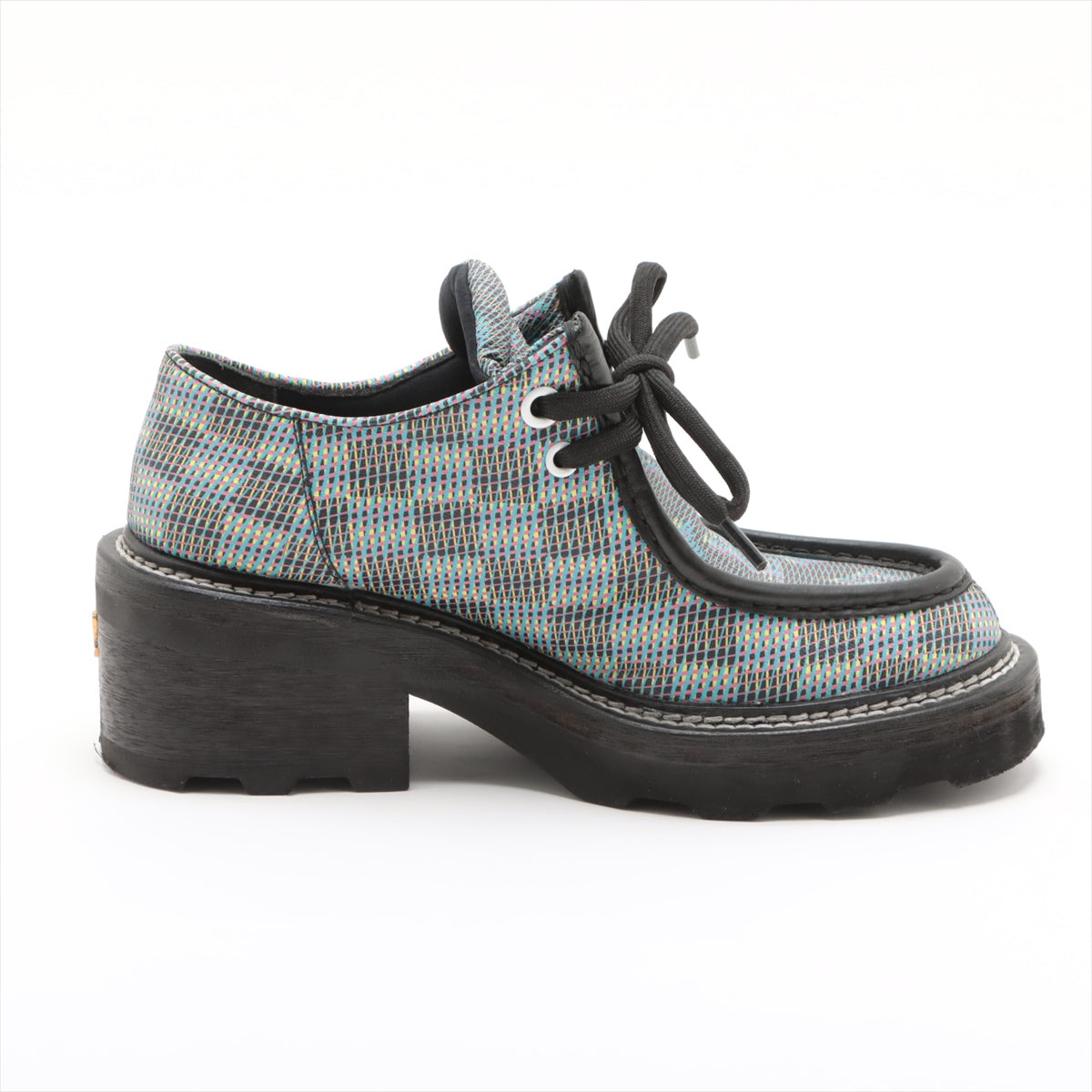 Louis Vuitton LV Bubble Line 19 Years Canvas  Leather Trainers 36 1/2  Multicolor MA0169 Damier LV Logo