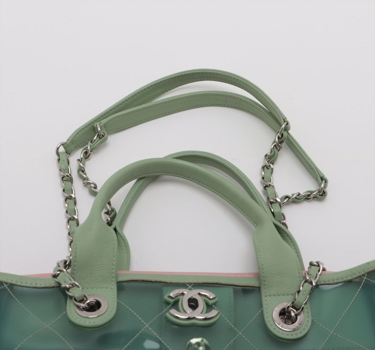 Chanel Green Medium PVC Lambskin Coco Splash Shopping Tote