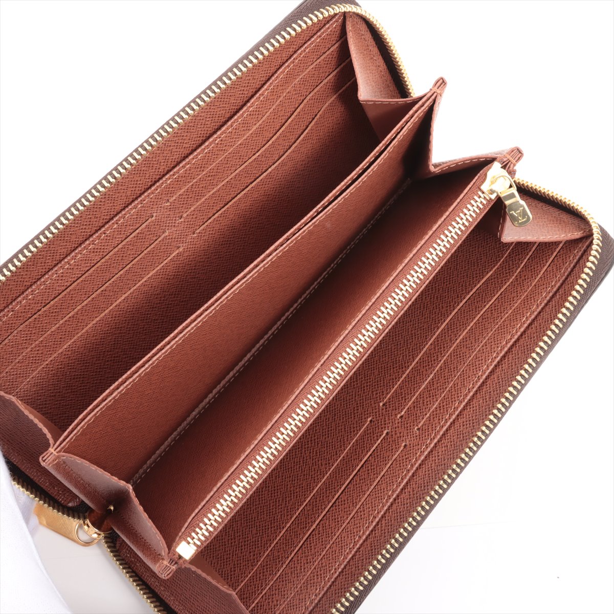 Louis Vuitton Monogram  Wallet M42616 Brown Round Zip Wallet