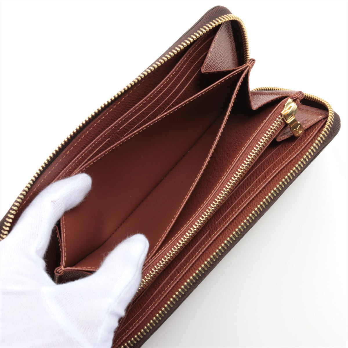 Louis Vuitton Monogram Zippyr Wallet M42616 Brown Round Zipper Wallet