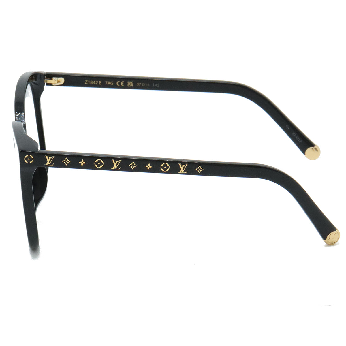 LOUIS VUITTON Louis Vuitton Sun Glasses  Monogram Light Cat Eye Glasses Blue Light Cutting Lenses Black Z1842E