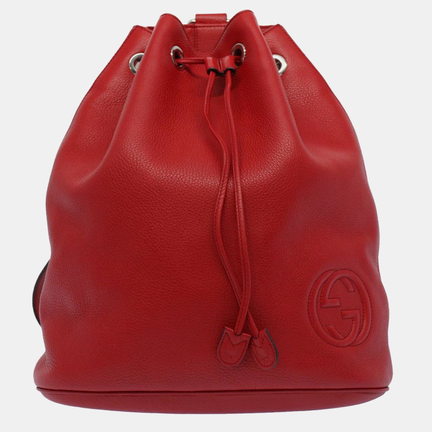 Luxury Gucci Trending 2025 Red Leather Soho Bucket Bag