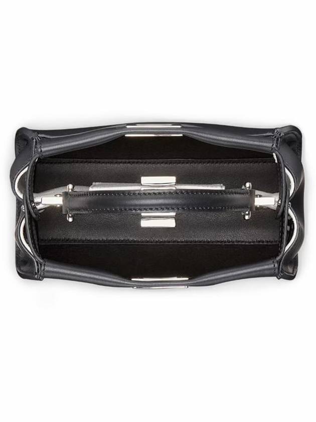 Luxury Fendi Peekaboo Mini Leather Tote Bag Black
