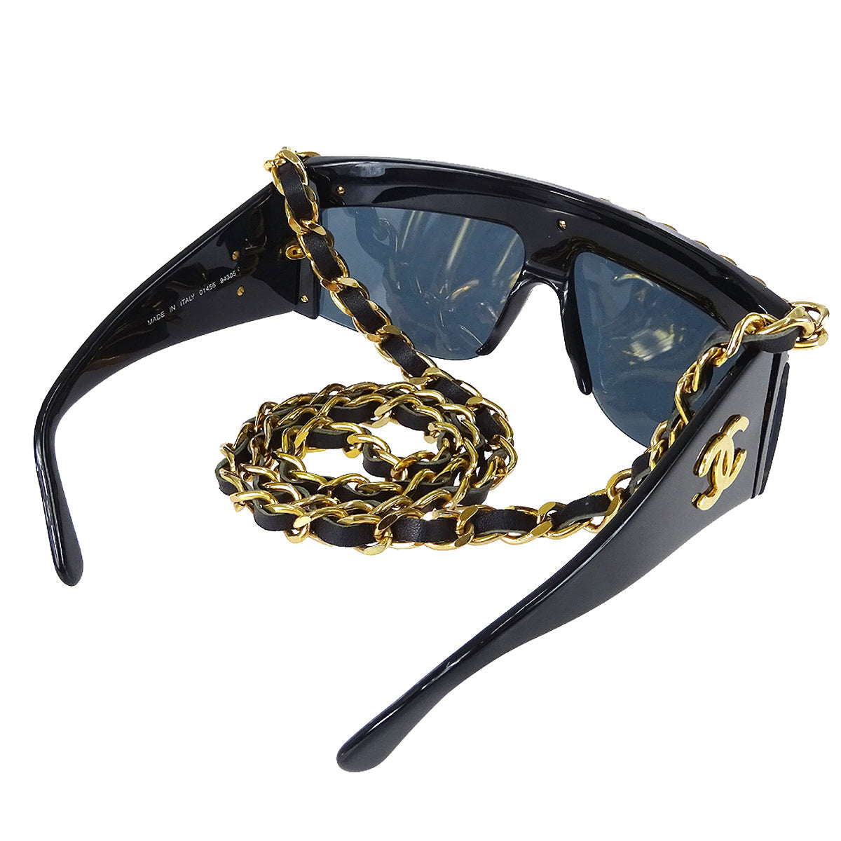 Luxury Chanel 1992 Fall Runway Chain Shield Sunglasses