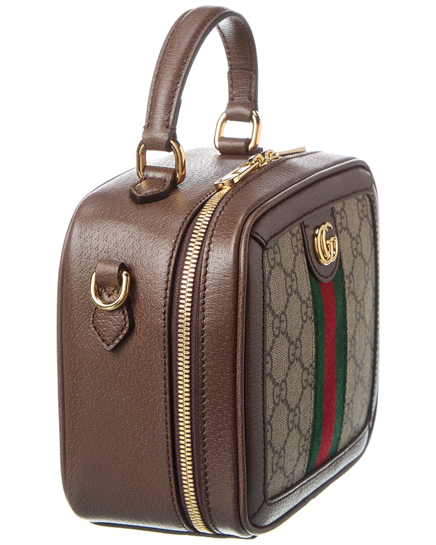 Luxury Gucci Trending 2025 Ophidia Mini GG Supreme Canvas & Leather Top Handle Bag