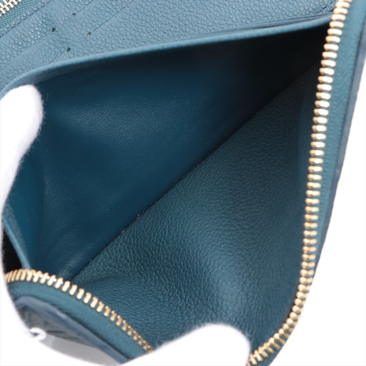 Louis Vuitton Monogram Amplant Portfolio Scretron M60487 Blue Round  Wallet