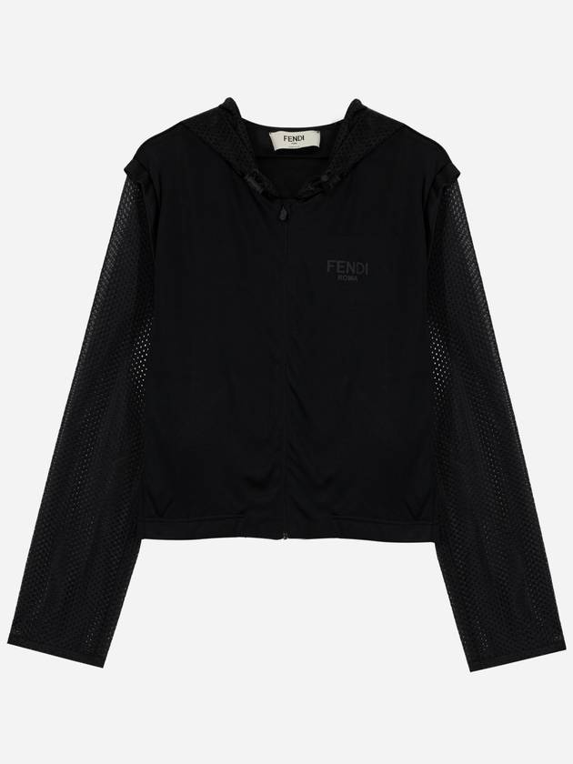 Luxury Fendi Acetate Hooded Jacket  Black