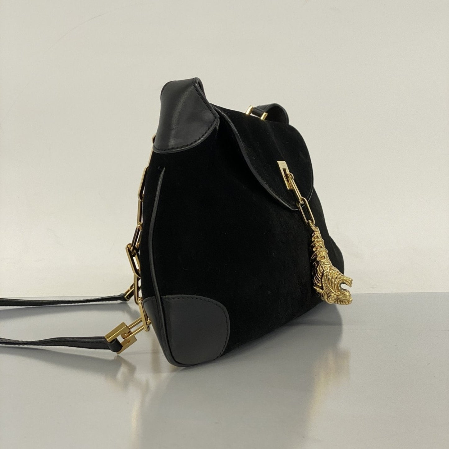 Gucci Tiger  Suede Shoulder Bag ()