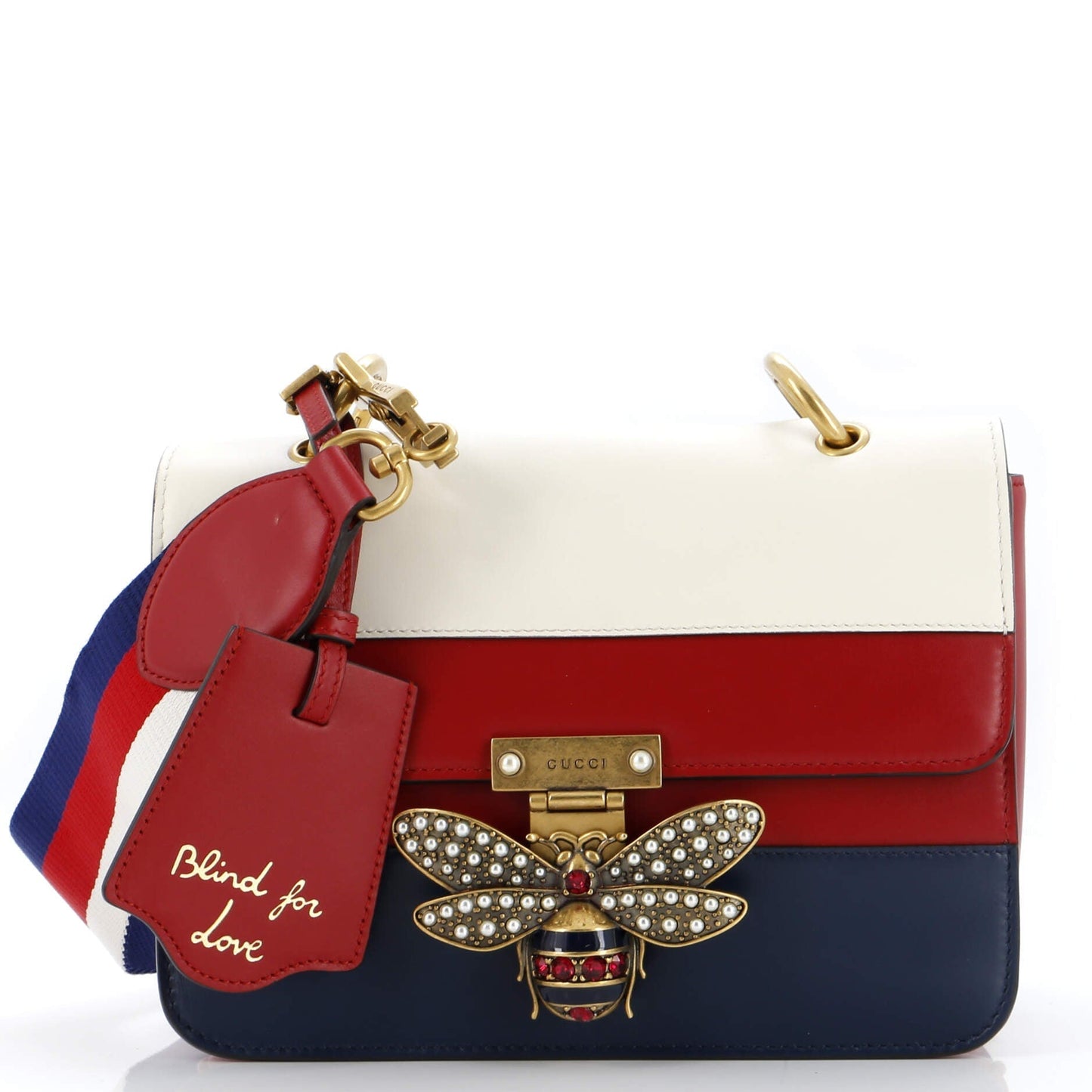 Luxury Gucci Trending 2025 Queen Margaret Flap Bag Colorblock Leather Medium