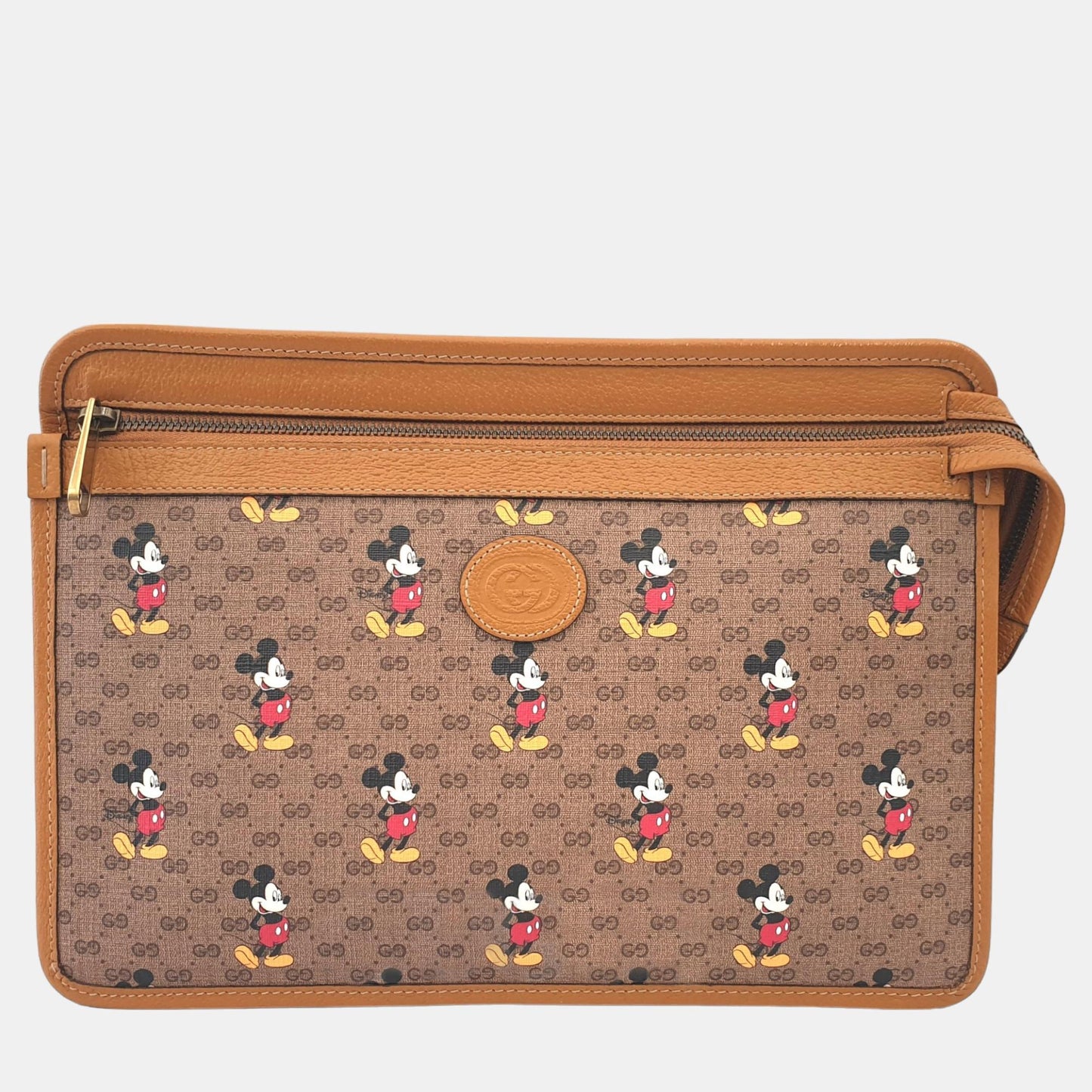 Luxury Gucci Trending 2025 Brown Canvas Disney Clutch Bag