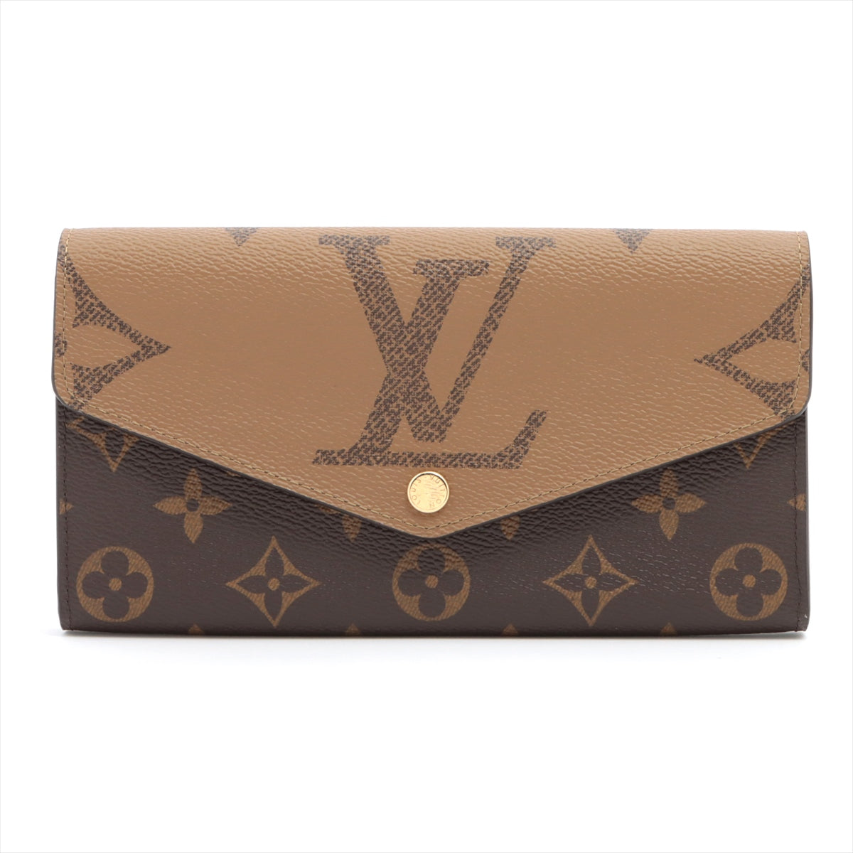 Louis Vuitton Giant Monogram Reversee Portfolio Sarah M80726 Black  Brown Long  Reaction Wallet