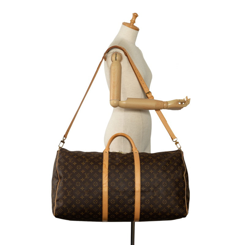Louis Vuitton Monogram Keepall Bandouliere 60 Boston Bag Shower Bag 2WAY M41412 Brown PVC Leather  Louis Vuitton