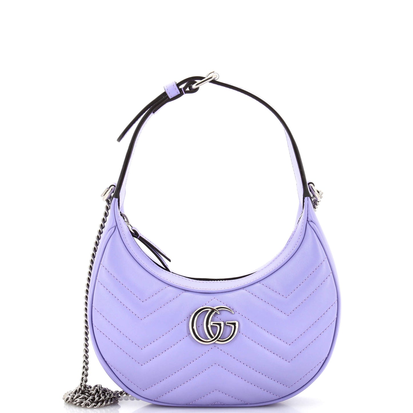 Luxury Gucci Trending 2025 GG Marmont Half Moon Hobo Leather Mini