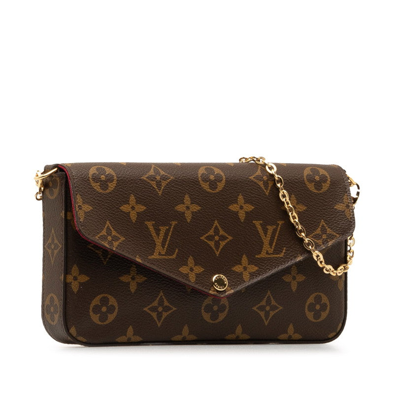 Louis Vuitton Monogram Pochette Felice Chain Shoulder Bag Backpack M61276 Brown Fucks PVC Leather  Louis Vuitton