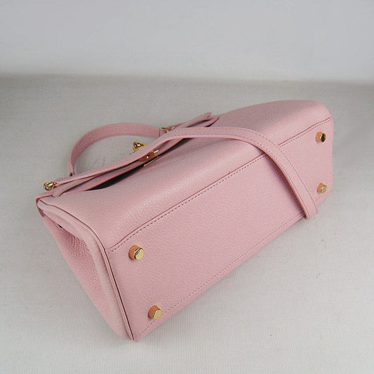 Luxury Hermes Kelly 32cm Togo Leather Handbag 6108 Pink Golden