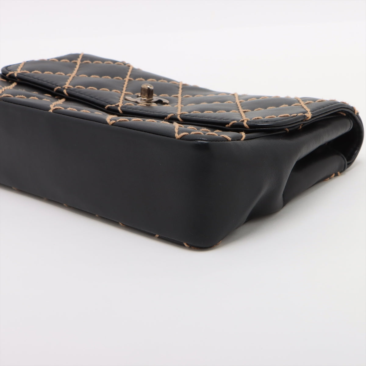 Chanel Wild Stick  Single Flap Double Chain Bag Black G  6th