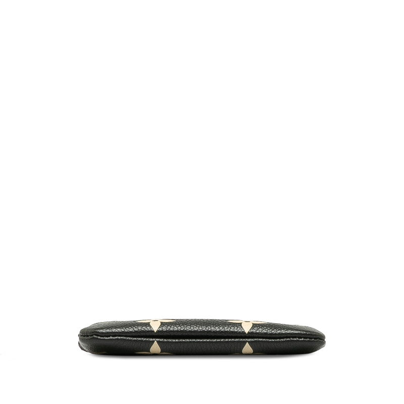 Louis Vuitton Monogram Implant Pouchette Creole Vial Porchette M80885 Black Beige Leather  Louis Vuitton