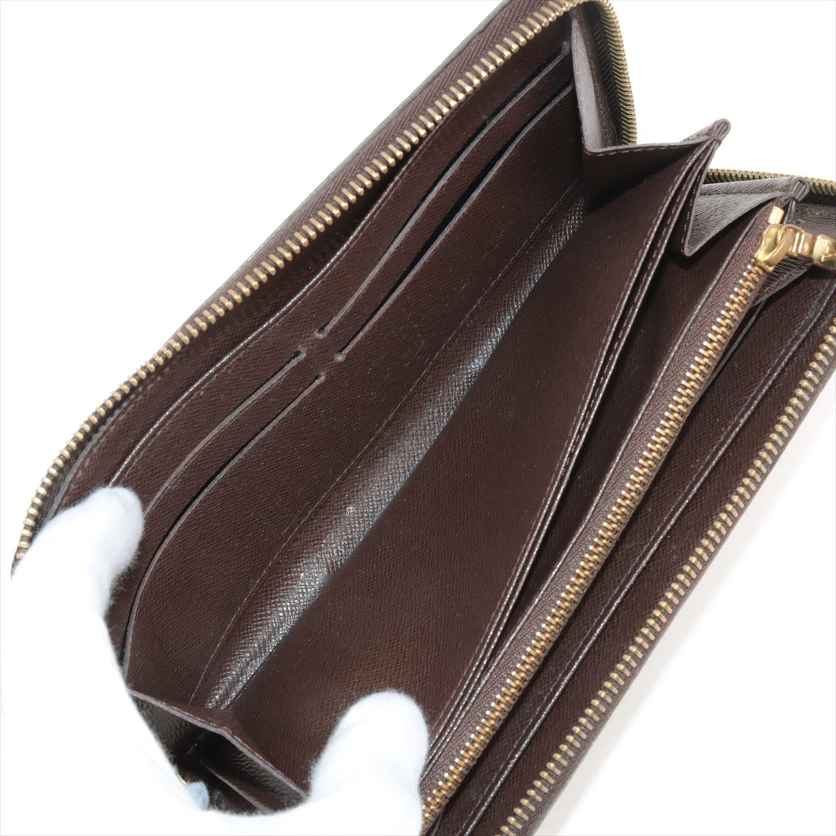 Louis Vuitton Damier Zippy Wallet N60015 Brown Round Zippe Wallet