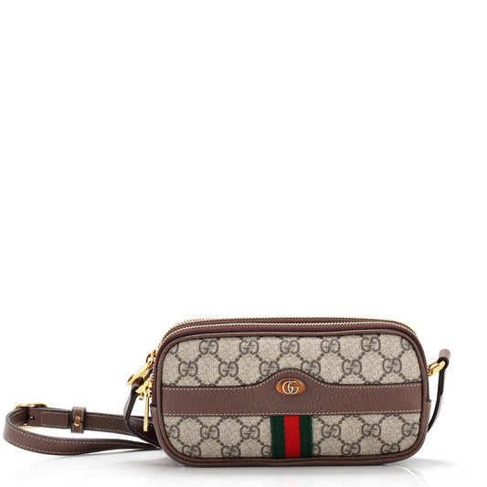 Luxury Gucci Trending 2025 Ophidia Triple Zip Crossbody Bag GG Coated Canvas Mini