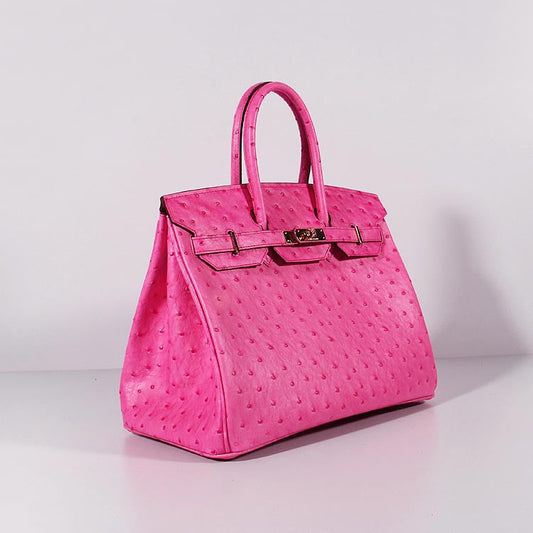 Luxury Hermes Birkin 35cm Ostrich Leather Bag Rose Gold