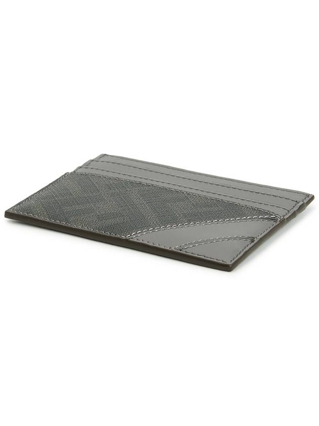 Luxury Fendi Diagonal FF Canvas Card Wallet Grey