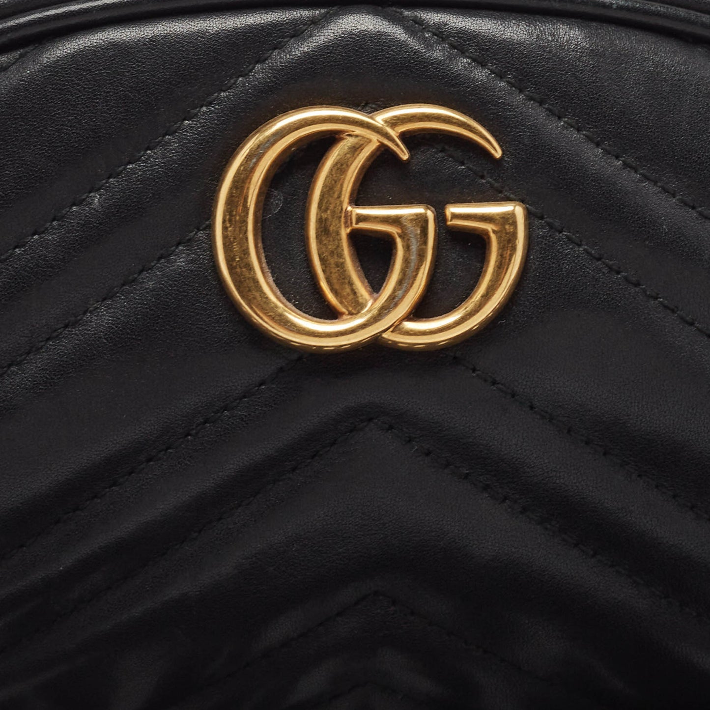 Luxury Gucci Trending 2025 Black Matelass&eacute; Leather Gg Marmont Belt Bag