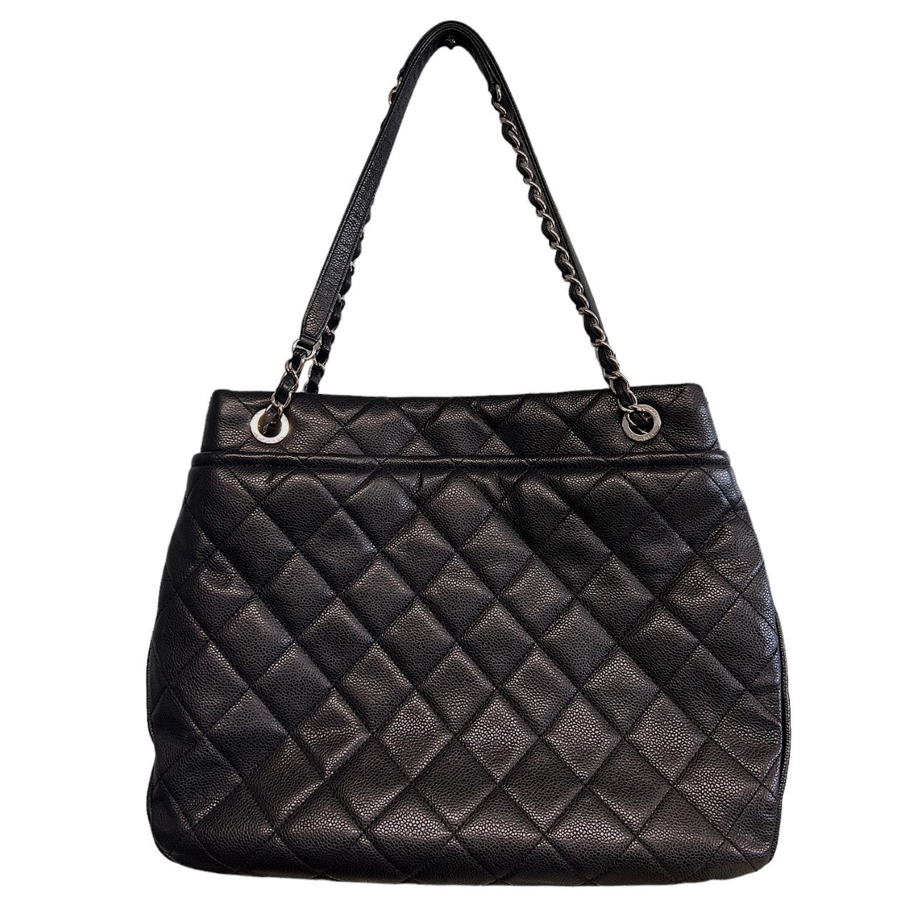 Luxury Chanel bag Black Quilted Caviar Timeless Soft Shopper Tote