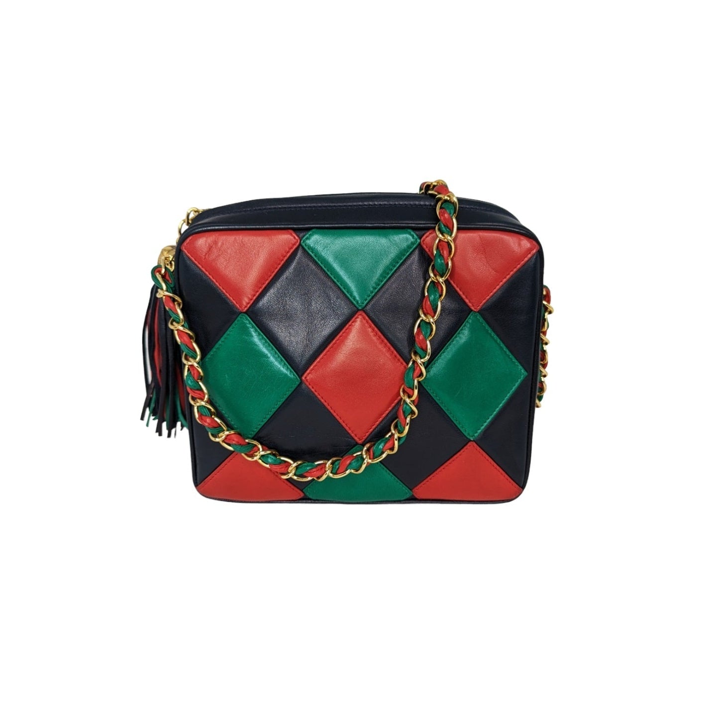 Luxury Chanel bag Vintage Harlequin Tassel Camera Shoulder Bag