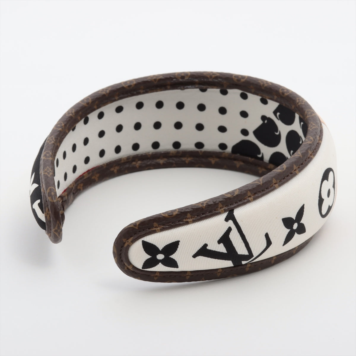 Louis Vuitton M77394 Headband AL1221 Katusha Silk Black Dirty Shredded Shredded Sting