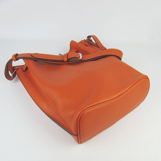Luxury Hermes Nappa Leather Shoulder Bag H2804 orange Silver