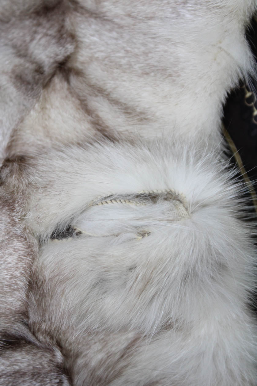 Gucci Womens Fur Long Coat Cream Brown
