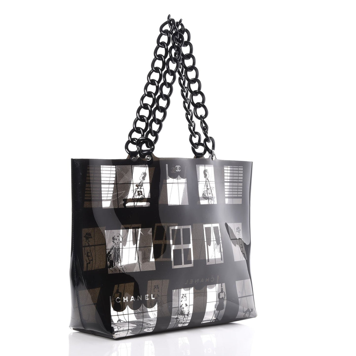 Chanel Vinyl Coco Window Tote Black