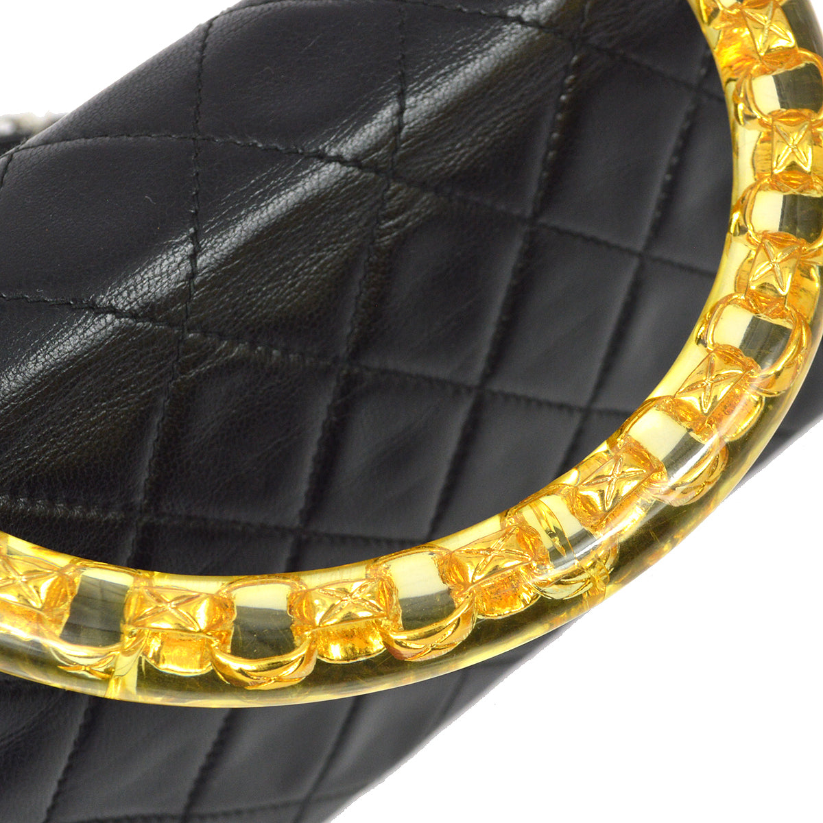 Luxury Chanel 1989-1991 Black Lambskin Handbag