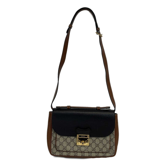 Luxury Gucci - Padlock Mini Monogram Brown Top Handle - Crossbody / Shoulder Bag