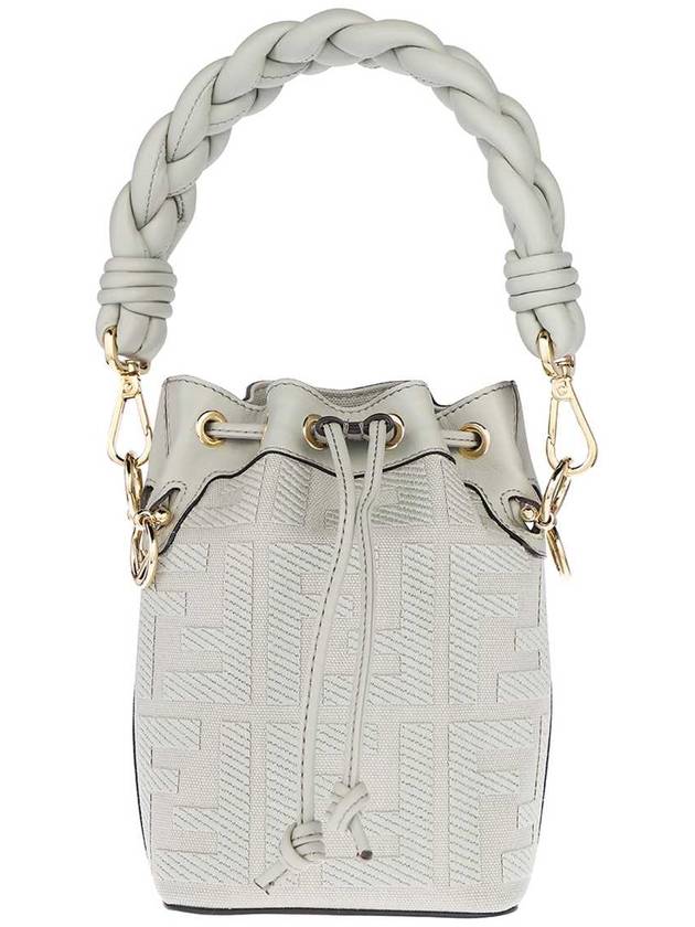 Luxury Fendi Mon Tresor Mini FF Canvas Bucket Bag Green