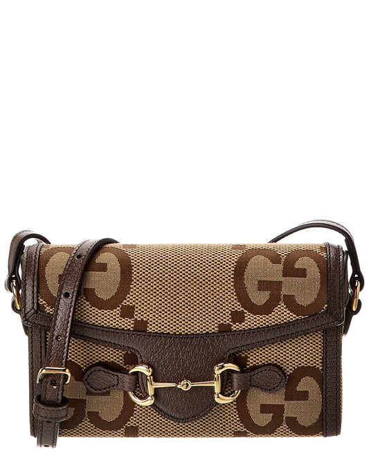 Gucci Mini Jumbo GG Canvas & Leather Crossbody